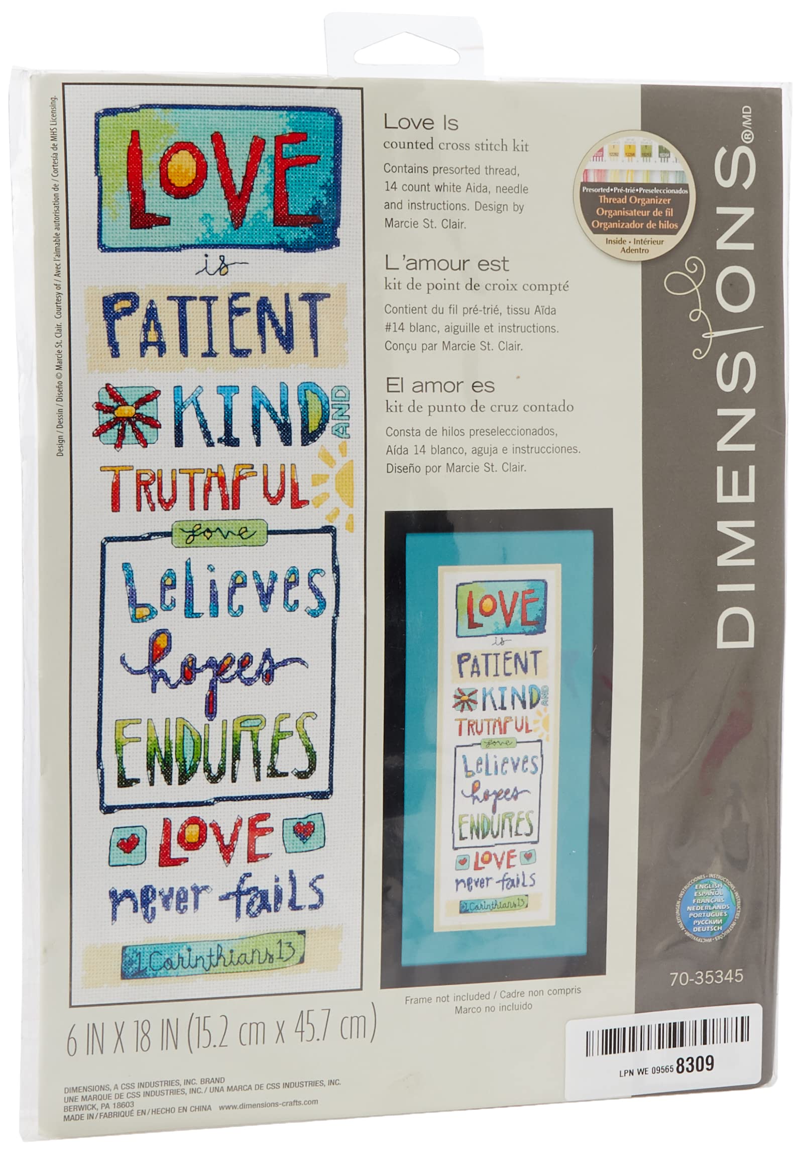 Amazon.com: Dimensions 70-35345 'Love Is' Counted Cross Stitch Kit